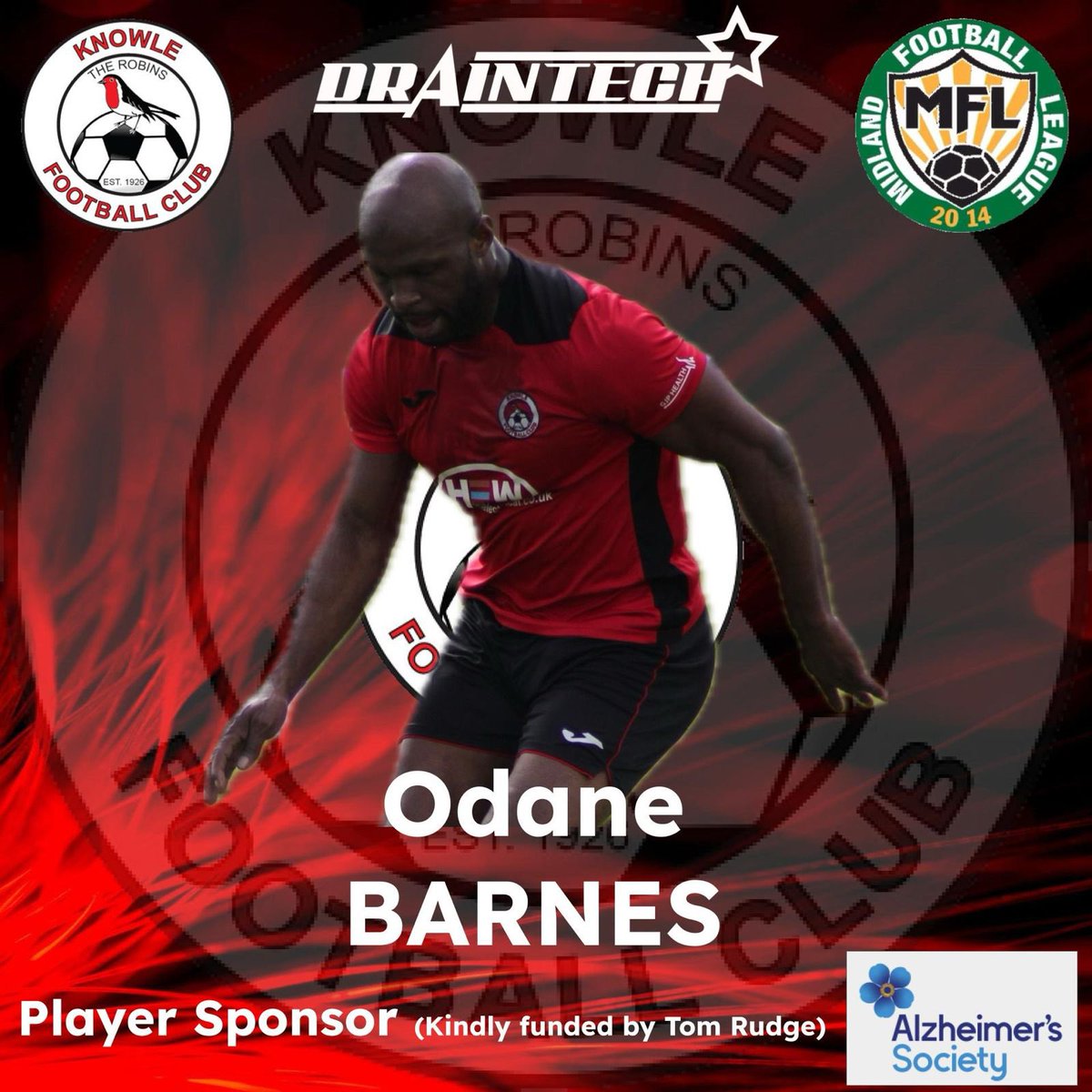 Knowle_FC's tweet photo. Player Sponsorship Secured!

Nathan Corry and Odane Barnes have been retained and proudly Player Sponsored for the 25/26 season at The Draintech Community Arena! 🔴⚫️

Nathan is sponsored by @knowleFCVets and Odane by @alzheimerssoc (kindly funded by Tom Rudge)💜.

#UpTheRobins https://t.co/C36cEcCKW9