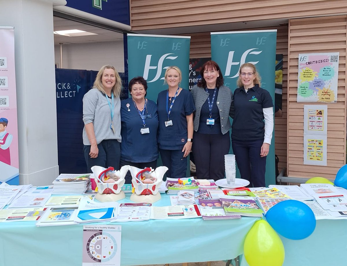 StaffNewsWNW's tweet photo. If you would like advice/support on dealing with incontinence, our HSE Integrated Specialised Continence Care Galway team Claire Burke, Barbara Kavanagh, Marcella Fleming, Bernie Hogan, Edel Egan are in Galway Shopping Centre until 12noon today.  Come along, speak with the team. https://t.co/9d1mGFs0zN