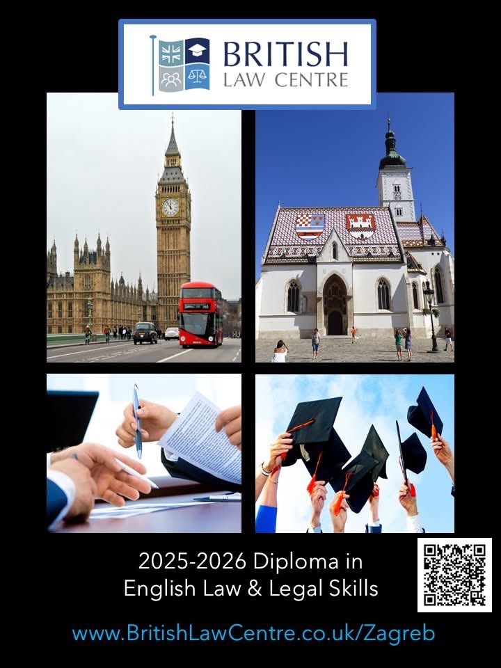 🎓 Want to study English law in Zagreb?

Apply now for the 2025–26 DELLS Diploma by the British Law Centre!

✔️ English law &amp; legal skills
✔️ One year
✔️ Taught by Cambridge experts

🔗 britishlawcentre.co.uk/Zagreb
#lawstudents #BritishLaw #Cambridge #legaltraining
