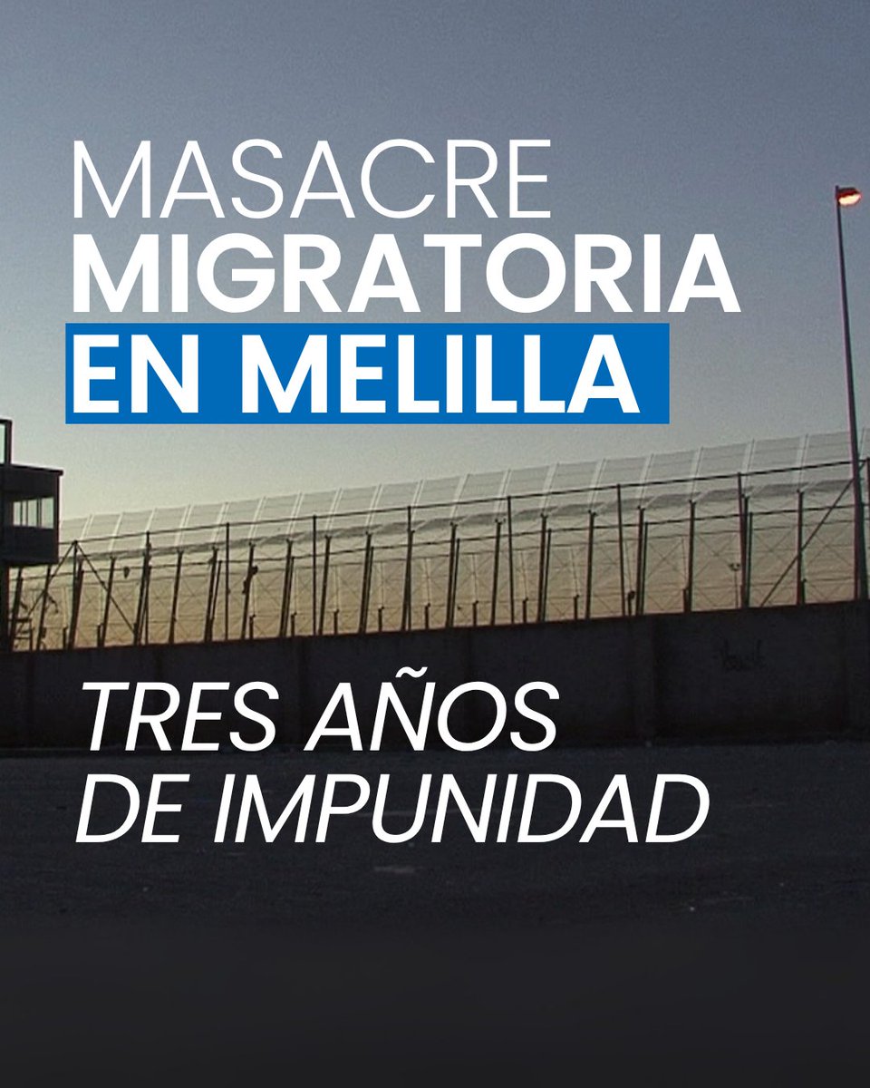 REDACOGE's tweet photo. Masacre migratoria en #Melilla.

3⃣ años después, no hay ni justicia ni responsabilidades.

Las víctimas y sus familias siguen esperando respuestas.

🧵⬇️ https://t.co/NZ7ZyMhBO8