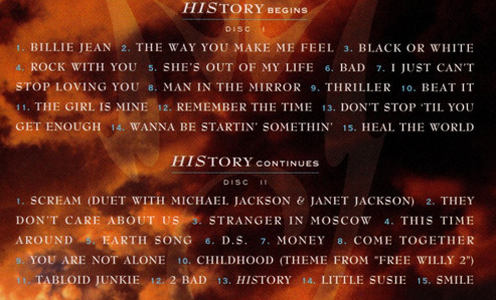 We're recording an episode on Disc 2 (the new material CD) of Michael Jackson's 'HIStory' album this week so please let us know what you remember about that one. But also please let us know what your fave, and LEAST fave, song is from Disc 1 as we're curious to see what wins...
