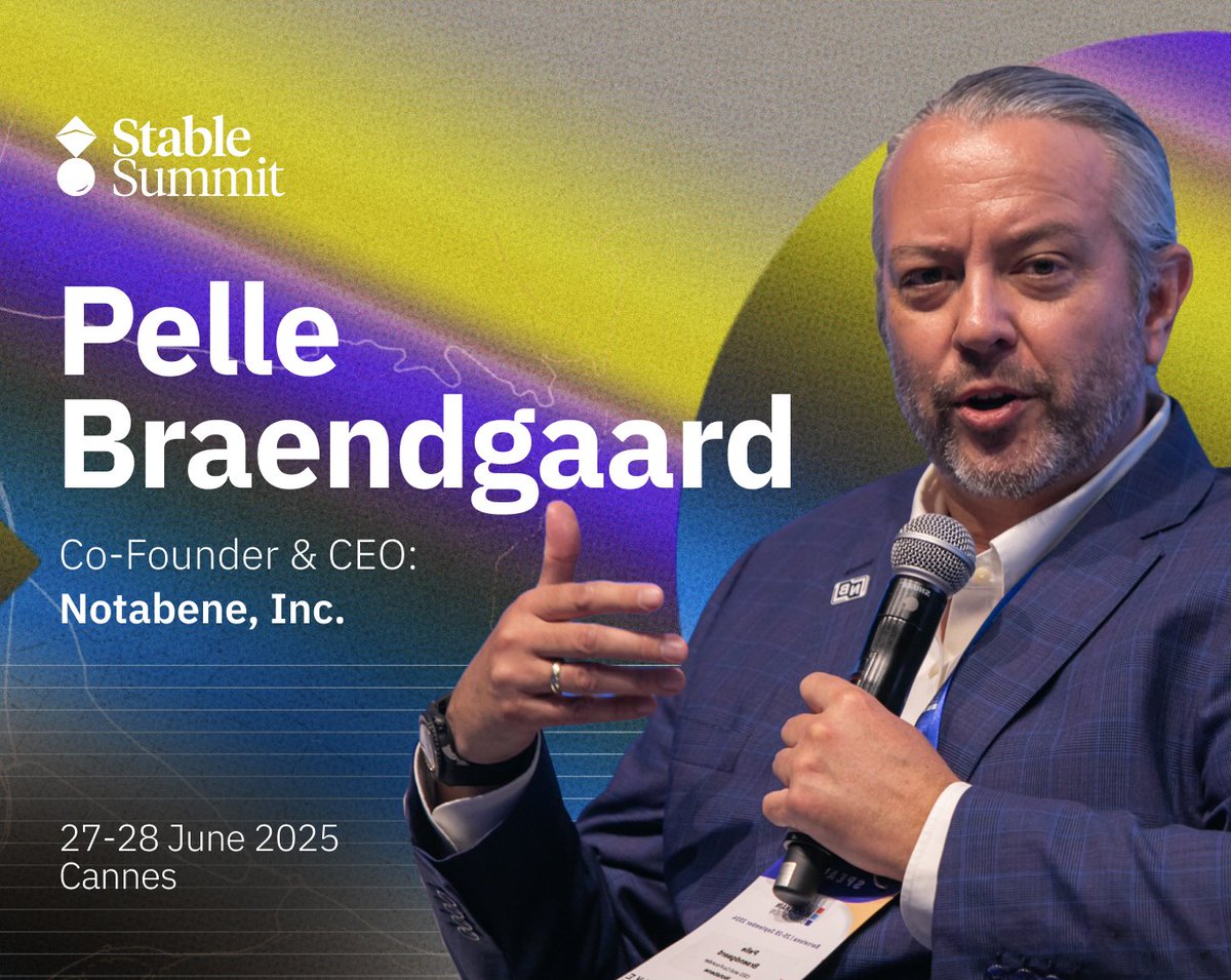 Stable Summit 🦫 (@stable_summit) on Twitter photo 🗣️ <a href="/PelleB/">Pelle Brændgaard</a>, CEO & Co-founder, <a href="/notabene_id/">Notabene</a>
Pelle will speak on the legal architecture behind RWA-backed stablecoins, unpacking issuer structures, permissioned assets and jurisdictional complexity.
Join the regulatory conversation at Stable Summit.
📍 Cannes
📅 27-28 June 🗣️ <a href="/PelleB/">Pelle Brændgaard</a>, CEO & Co-founder, <a href="/notabene_id/">Notabene</a>
Pelle will speak on the legal architecture behind RWA-backed stablecoins, unpacking issuer structures, permissioned assets and jurisdictional complexity.
Join the regulatory conversation at Stable Summit.
📍 Cannes
📅 27-28 June