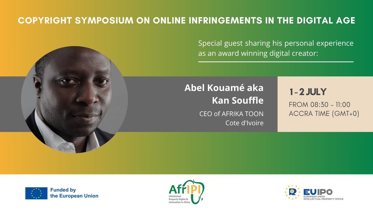 AfricaIPR's tweet photo. Coming up next week❗
Don’t miss our high-level online workshop on anti-counterfeiting and online piracy, happening 1–2 July!

Organised by the @EU_IPO under the #AfrIPI project, with support from IFPI, Motion Pictures, and INTERPOL. 

🔗 Register now ➡️ https://t.co/q4QdvGPdwf https://t.co/3zDoejSTfv