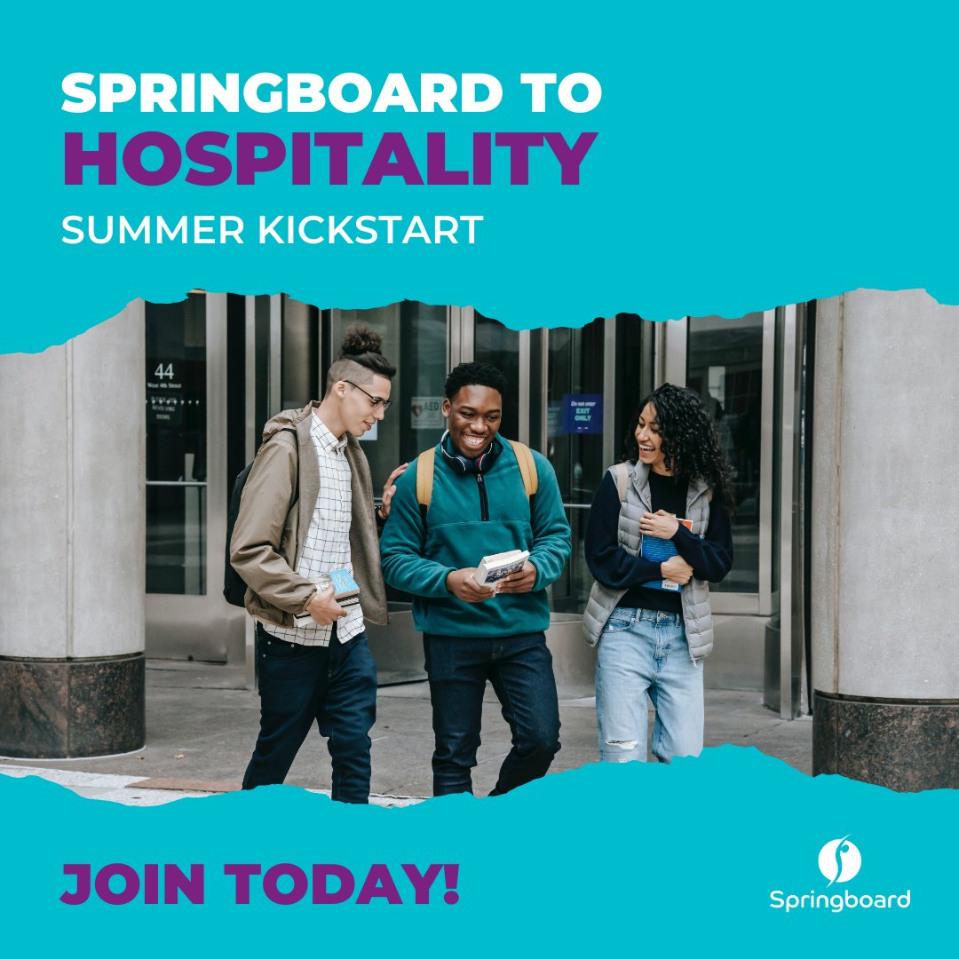 Springboard_UK's tweet image. 🌞 Summer’s coming!
Starting 7 July in Manchester & London, our FREE Springboard to Hospitality course helps young people kickstart a career in hospitality 🍴 Includes CV help, hands-on experience & travel support!
🚀 Apply now: loom.ly/dMTijzw
#SpringboardToHospitality