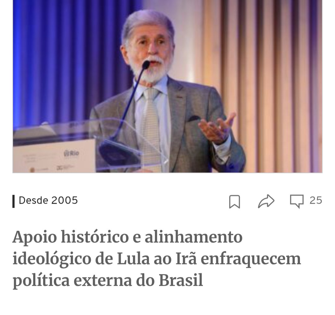 Enock Formiga 🐜 🇧🇷 (@enockformiga) on Twitter photo "A atitude do governo brasileiro de criticar Israel e os Estados Unidos com veemência e escolher palavras para não desagradar o Irã ao se posicionar sobre o bombardeio a centrais nucleares iranianas reflete um alinhamento ideológico histórico do presidente Luiz Inácio Lula da "A atitude do governo brasileiro de criticar Israel e os Estados Unidos com veemência e escolher palavras para não desagradar o Irã ao se posicionar sobre o bombardeio a centrais nucleares iranianas reflete um alinhamento ideológico histórico do presidente Luiz Inácio Lula da
