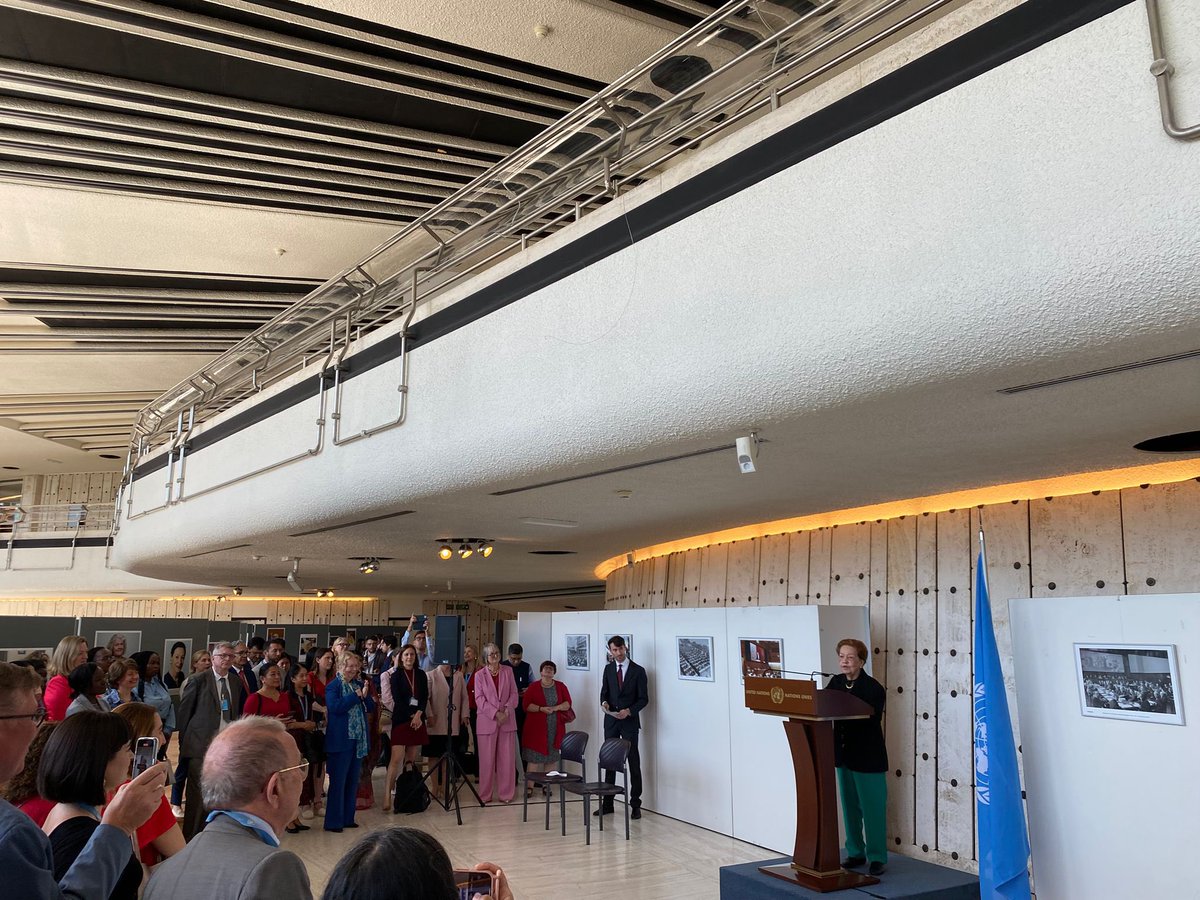 🇰🇿 Proud to contribute to the "Not a Woman's Job?" exhibition at <a href="/UNGeneva/">United Nations Geneva</a>, showcasing Amb. Akmaral Arystanbekova, Kazakhstan’s 1st PR to the UN, &amp; Amb. Madina Jarbussynova, former PR &amp; current <a href="/CEDAW/">WadeC</a> member. Honored to welcome Amb. Jarbussynova at the opening! #WomenInDiplomacy