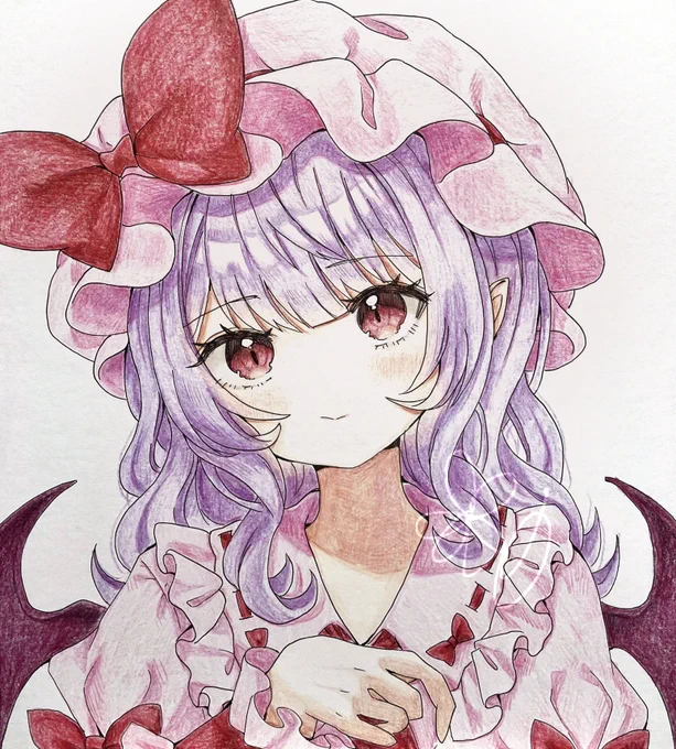 レミリア色鉛筆色紙 #東方Project