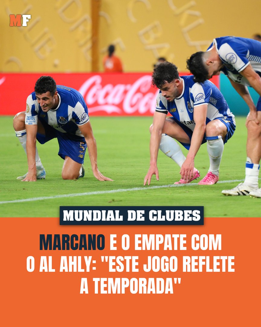 maisfutebol's tweet photo. Defesa envergou a braçadeira na ausência de Diogo Costa e assumiu as responsabilidades em nome do grupo.
O FC Porto empatou com o Al Ahly (4-4) e foi eliminado do Mundial de Clubes.
#mundialdeclubes #fcporto #marcano #worldclubcup https://t.co/3h1lDAKoJM
