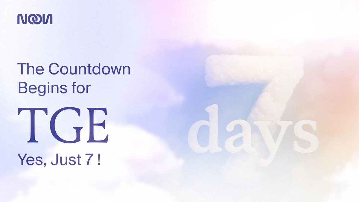 ⏳TGE Countdown: $NOON launches July 1 @ 00:00 UTC ⏳

7 days to go. The wait is over. Noon’s governance era begins.

Here’s what you need to know 🧵