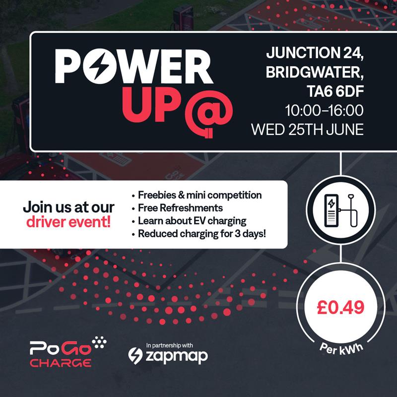 ⚡ Power Up @ Junction 24

Heading through Somerset tomorrow? Pop in to see us at Junction 24, Bridgwater for our Power Up EV Driver Event!

📍 Where: Junction 24, Bridgwater, TA6 6DF
⏰ When: Tomorrow, Wednesday 25th June, 10:00-16:00

Win with <a href="/zap_map/">Zapmap</a> 🏆