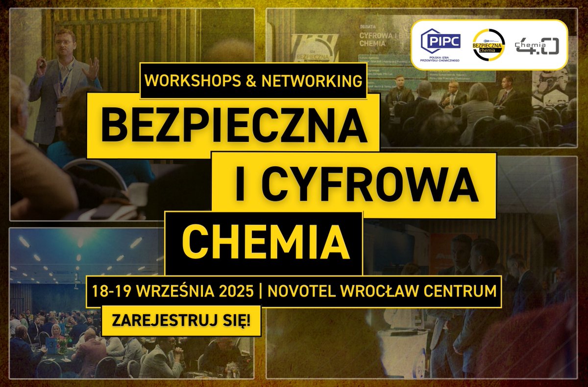 📢 Ruszamy z rejestracją na wrześniowe wielkie warsztaty dla Polskiej Chemii! 

🗓️ Już 18-19 września 2025 r. w Hotelu Novotel Wrocław Centrum odbędzie się kolejna edycja Workshops &amp; Networking PIPC – Bezpieczna i Cyfrowa Chemia.

🔍 Szczegóły: pipc.org.pl/cyfrowa-i-bezp…