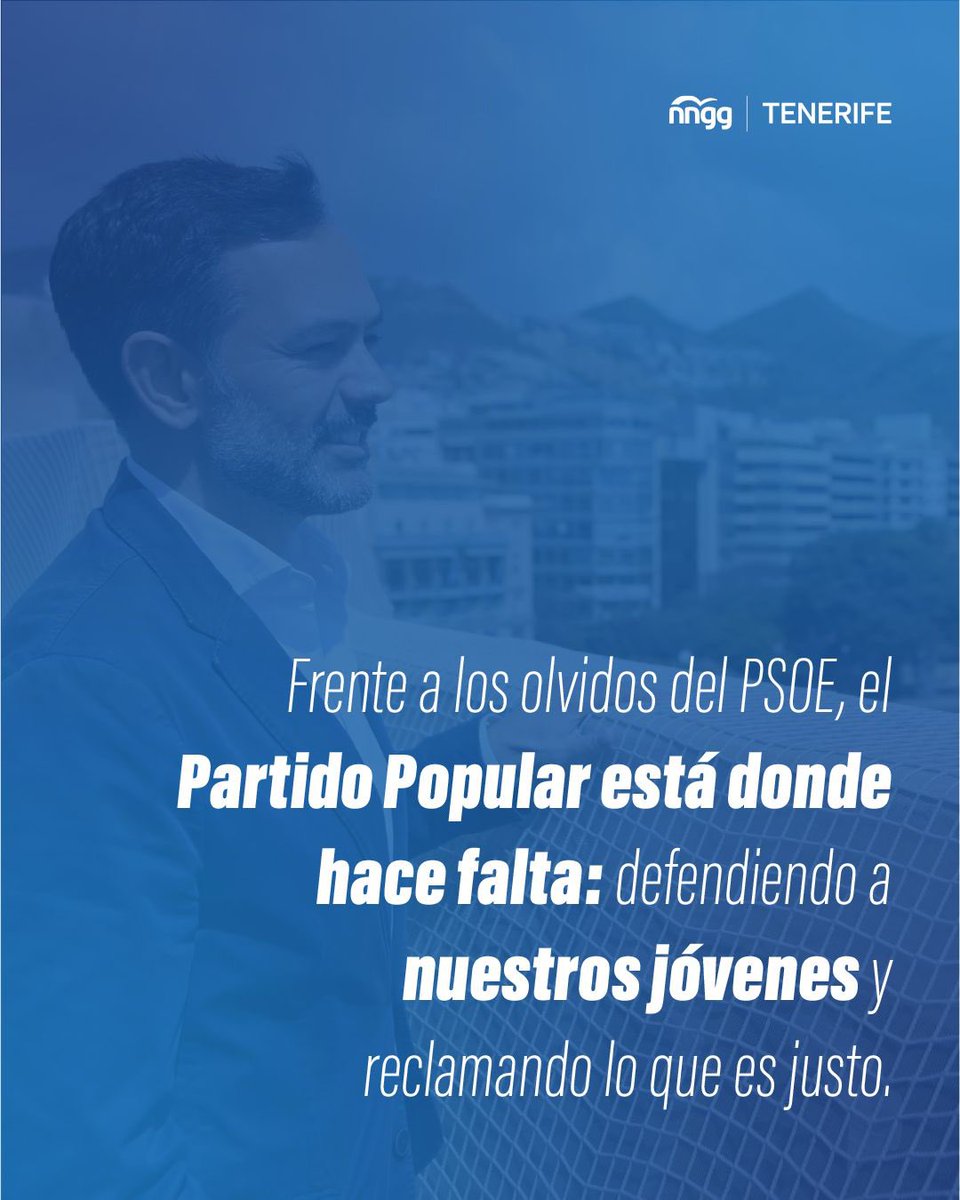 NNGG Tenerife (@nnggtenerife) on Twitter photo Mientras en la península los jóvenes viajan con descuentos, en Tenerife seguimos fuera. No tenemos trenes, pero sí derechos.Este viernes, el <a href="/PPCabildoTF/">Grupo PP Cabildo de Tenerife</a> lo lleva al Pleno: pedimos soluciones, no excusas.Porque ser de una isla no puede seguir siendo un castigo.#OtraVezSinTenerife Mientras en la península los jóvenes viajan con descuentos, en Tenerife seguimos fuera. No tenemos trenes, pero sí derechos.Este viernes, el <a href="/PPCabildoTF/">Grupo PP Cabildo de Tenerife</a> lo lleva al Pleno: pedimos soluciones, no excusas.Porque ser de una isla no puede seguir siendo un castigo.#OtraVezSinTenerife