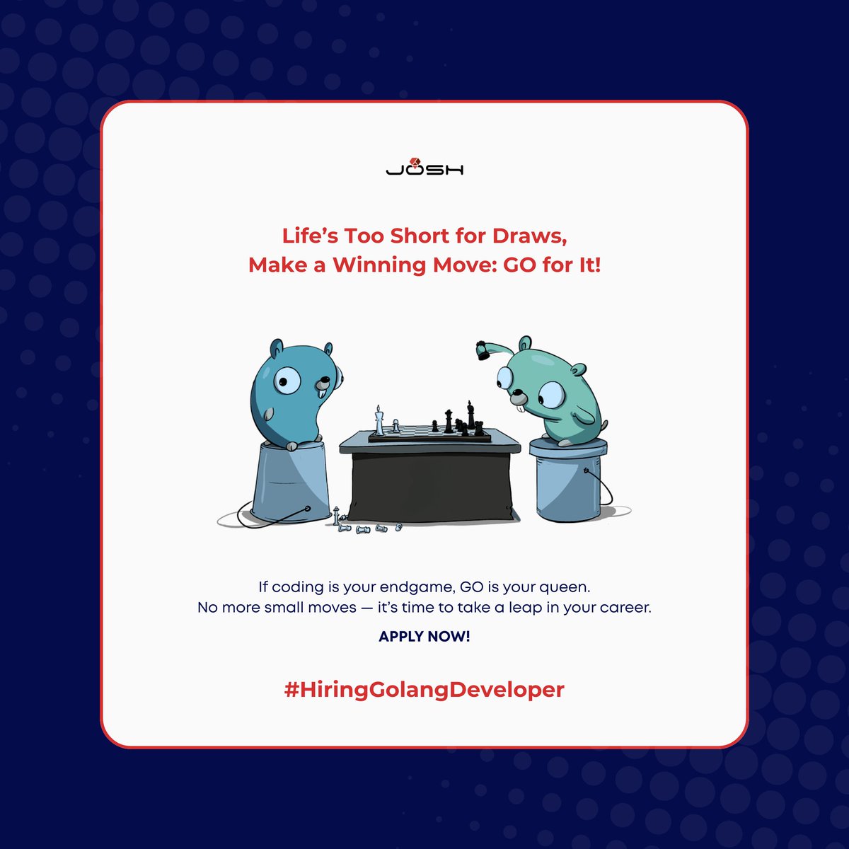 joshsoftware's tweet image. #Hiring #GolangDeveloper
The board is set, and the opportunity is yours. Build, grow, and thrive with us at Josh Software.
We’re hiring for the following role:
Position: Golang Developer
Experience: 3 - 5 years
Location: Hyderabad
Apply now: joshsoftware.app.param.ai/jobs/npgo-gola…
Let’s…