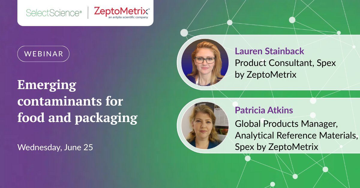 SelectScience's tweet image. Join experts Lauren Stainback and Patricia Atkins from @SpexScience tomorrow and explore advanced analytical techniques for identifying harmful substances in food and packaging. 

Register today: eu1.hubs.ly/H0l6Cfs0 

#FoodSafety #ContaminantDetection #AnalyticalTesting