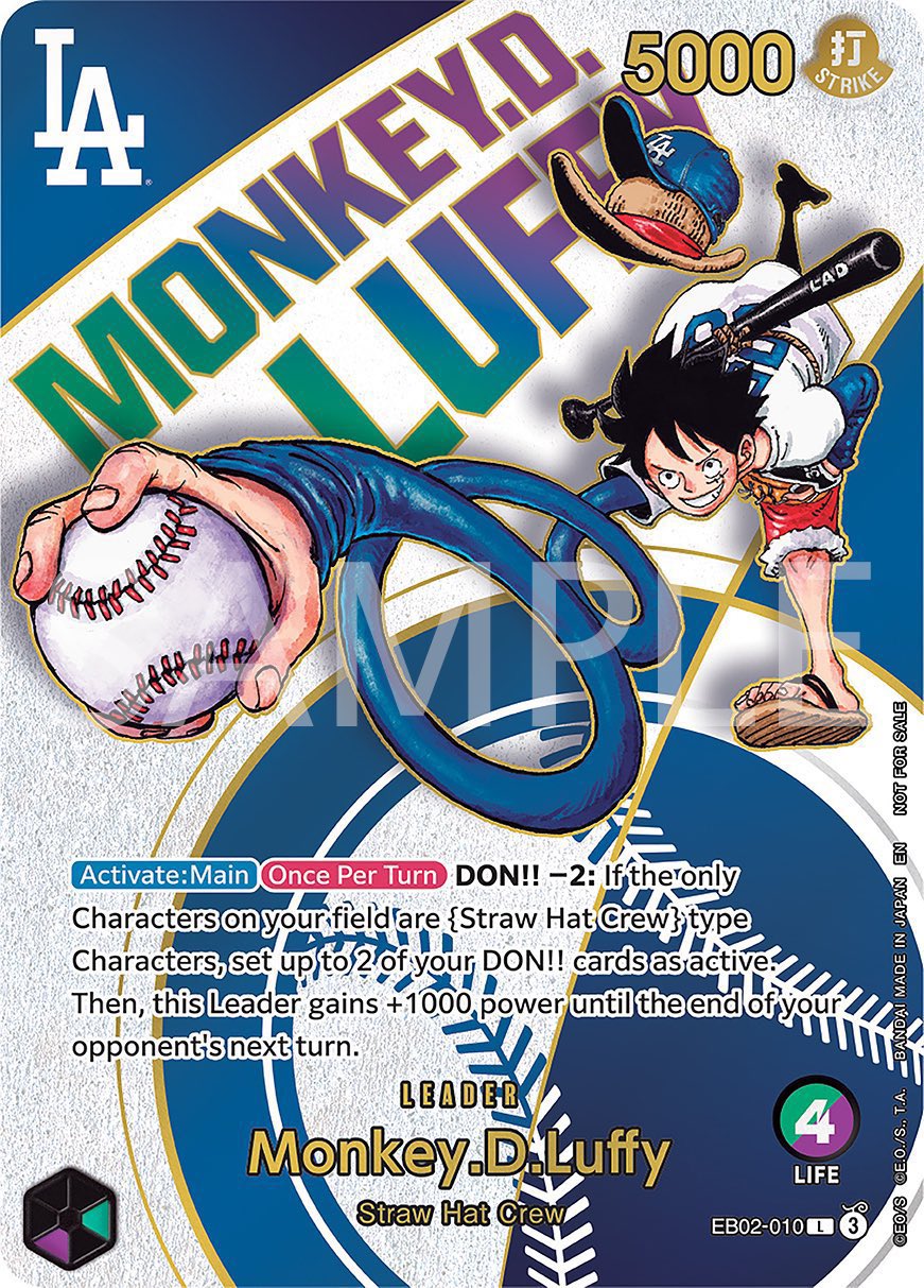 【24時間以内に発送】BGS9.5 ドジャースルフィ ワンピースカード ルフィ ドジャース PSA10 Dodgers × ONE PIECE