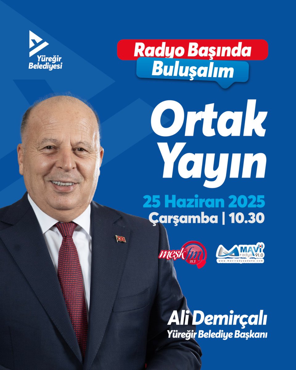 Radyo başında buluşalım. 

25 Haziran Çarşamba günü saat 10.30’da Mavi Radyo ve Meşk FM’in ortak canlı yayın konuğu oluyorum.