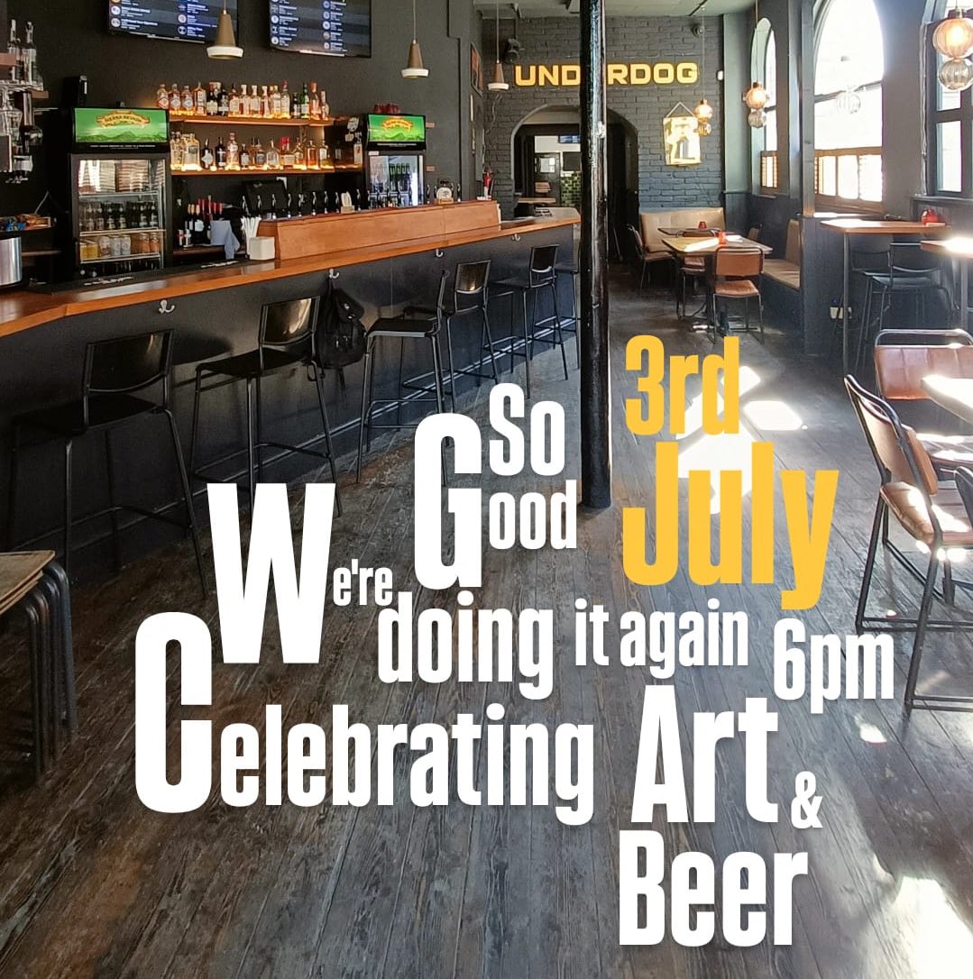Friends! How’s things?! It’s our Birthday Weekend soon, we’re turning 8 on the 4th July!! We’re kicking off the Birthday Weekends frolics with the return of our resident art exhibitor, Daire McEvoy on the 3rd!! Seven artists with artwork themed around pub &amp; beer culture!!