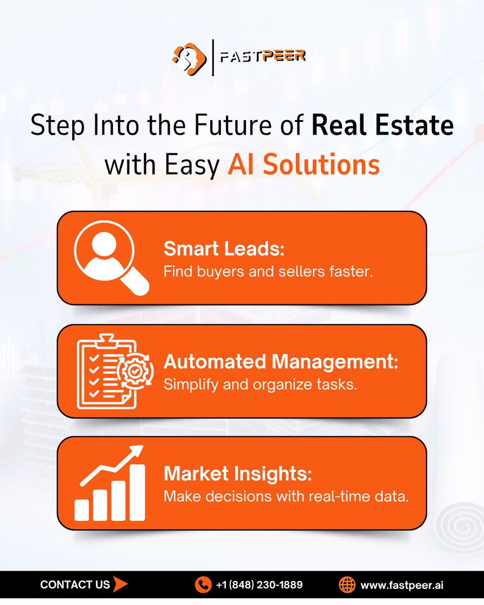 FastpeerAI's tweet image. Step into the future of real estate with AI tools to succeed🚀
Find buyers &amp;amp; sellers faster with smart leads. 
Stay organized with automated management. 
Get real -time market insights daily. 

📲Work smarter today: linktr.ee/FastpeerAI
#SmartRealEstate #fastpeerai