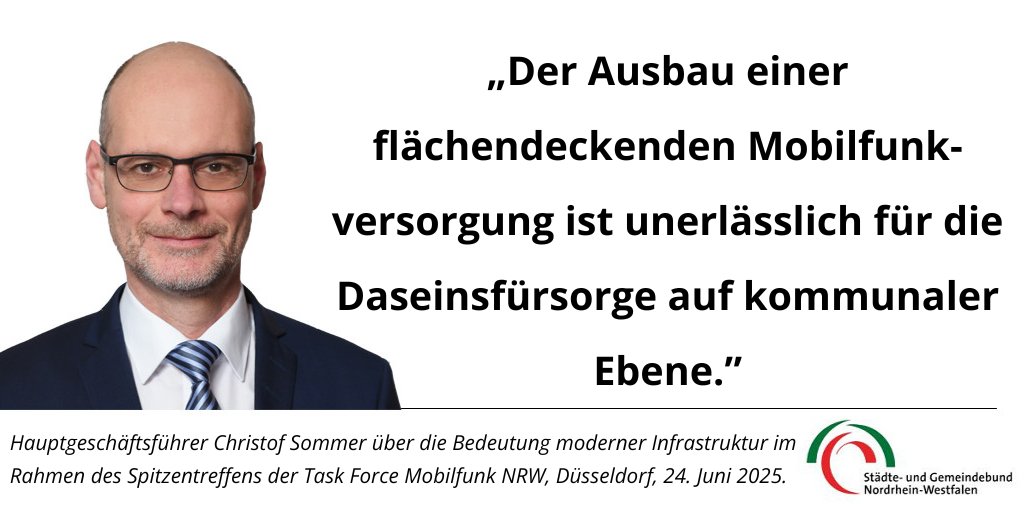 StGBNRW's tweet photo. Die "Task Force Mobilfunk NRW" arbeitet daran, den Ausbau voranzutreiben, um die flächendeckende Mobilfunkversorgung in Nordrhein-Westfalen weiter zu verbessern.

Das Statement von Hauptgeschäftsführer Christof Sommer: https://t.co/TH8qS8VaA3 https://t.co/RNTaLRhzzY