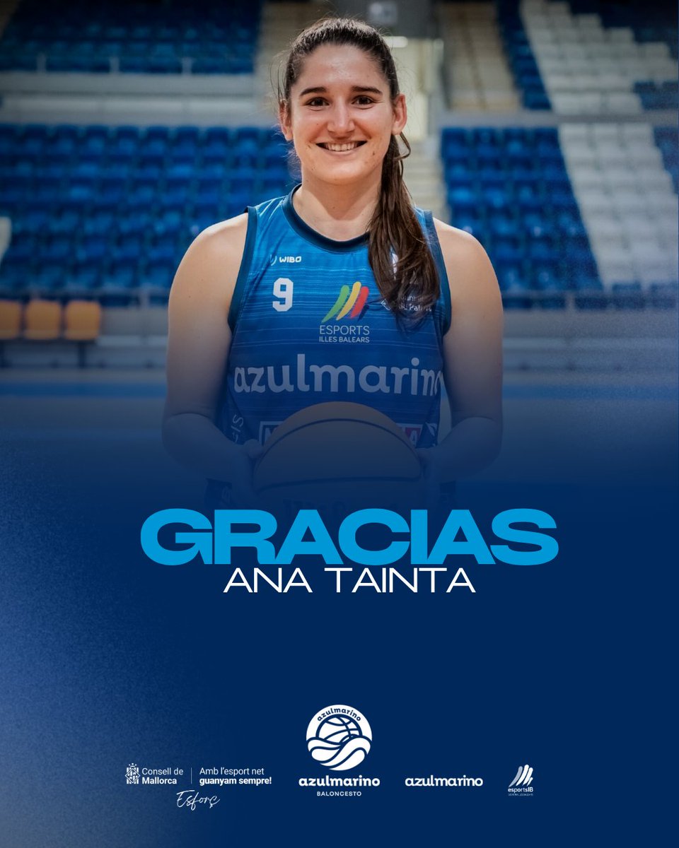 Ana Tainta no continuará la próxima temporada en el Azulmarino Mallorca Palma.
Gracias por tu entrega y compromiso todo este tiempo, Ana. Este viaje sin ti no hubiese sido lo mismo.🩵

Lee la noticia aquí: bit.ly/40imFfT

#JugamAmbLElit2025 #TeamBuron #AzulMarinoMallorca