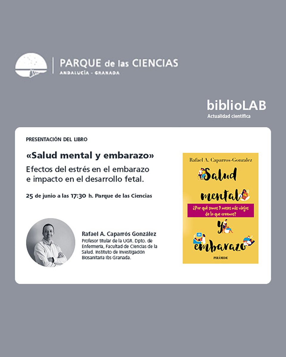 Presentación: "Estrés en el embarazo e impacto en el desarrollo fetal"

🗓️ 25 de junio 2025
🕜 17:30 h

👨 Autor: Rafael A. Caparros-González, Profesor Titular del Dpto. de Enfermería. Universidad de Granada
 
📍BiblioLab. Galería Cultural
Entrada libre hasta completar el aforo