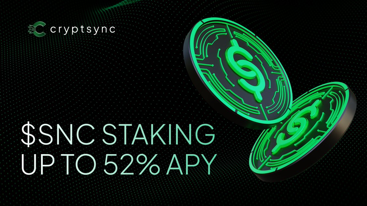 cryptsync_io's tweet image. 🚀 $SNC is up 24% since launch — bullish momentum is building, and we’re just getting started.
🔒 Get up to 52% APY from in-app staking when our wallet goes live.
💬 Access encrypted P2P chat
🗳️ Be part of our community-led DAO
Trade SNC on @CoinstoreExc now…