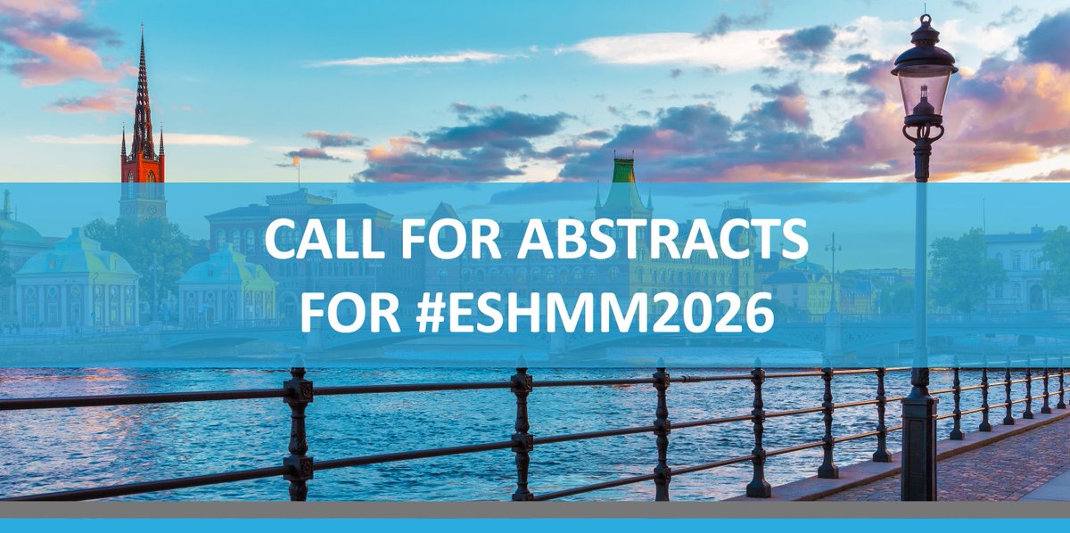 ESH (Haematology) (@eshaematology) on Twitter photo 📣 CALL FOR ABSTRACTS FOR #ESHMM2026!
Present your work at the 8th Translational Research Conference on Multiple Myeloma ➡️ bit.ly/4cy6PCW
🗓 March 26-28, 2026 / Stockholm, Sweden 🇸🇪
Chairs: Hartmut Goldschmidt, <a href="/MyMKaiser/">Martin Kaiser</a>, <a href="/SLentzsch/">Suzanne Lentzsch, MD, PhD</a>
#ESHCONFERENCES #Haematology #MMsm 📣 CALL FOR ABSTRACTS FOR #ESHMM2026!
Present your work at the 8th Translational Research Conference on Multiple Myeloma ➡️ bit.ly/4cy6PCW
🗓 March 26-28, 2026 / Stockholm, Sweden 🇸🇪
Chairs: Hartmut Goldschmidt, <a href="/MyMKaiser/">Martin Kaiser</a>, <a href="/SLentzsch/">Suzanne Lentzsch, MD, PhD</a>
#ESHCONFERENCES #Haematology #MMsm