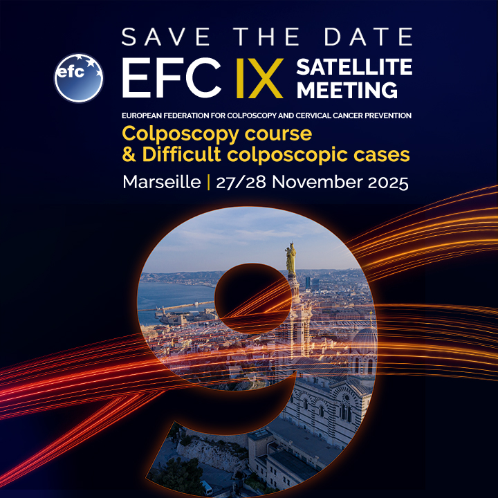 📅 Save the Date!

Join us in Marseille 🇫🇷 on 27–28 Nov 2025 for the 9th EFC Satellite Meeting!

🌍 Discounts for low-income countries!
📝 Register now 👉 webapp.triumphgroupinternational.com/cmsweb/Login.a…
🔗 More info here: efcolposcopy.eu/9th-efc-satell…
