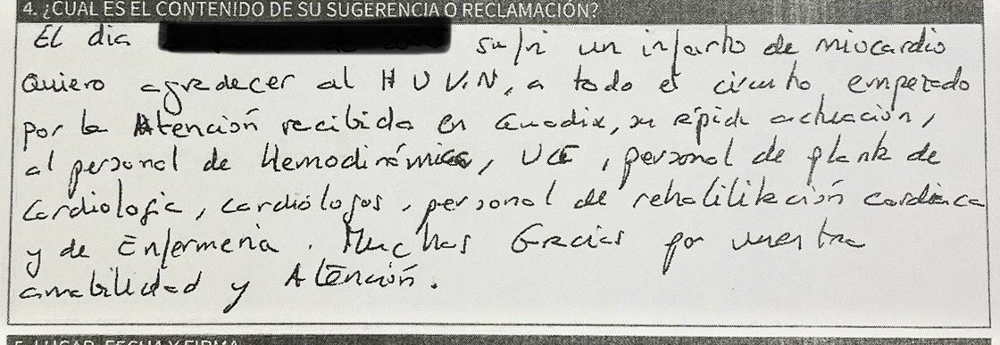Agradecimiento a todos los profesionales que participaron en la atención a este ciudadano con un #Infarto.  
#Urgencias  #061 #UCICardiovasculares <a href="/UCIHUVN/">UCI-HUVN</a> 
#Hemodinamica <a href="/CardiologiaHvn/">Cardiología HUVN Granada</a> #Rehabilitacion
#TrabajoenEquipo <a href="/hospital_hvn/">HUVN</a>