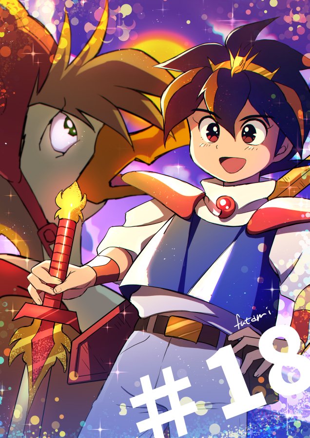 #魔神英雄伝ワタル  18話    
「熱いの熱いのとんでいけー！」 

ワ「ありがとうクラマ…クラマがいなかったら第三界層を元に戻すことはできなかったよ…」
ク「！！」　
  
絵と感想/感想文は追加ポスト↓