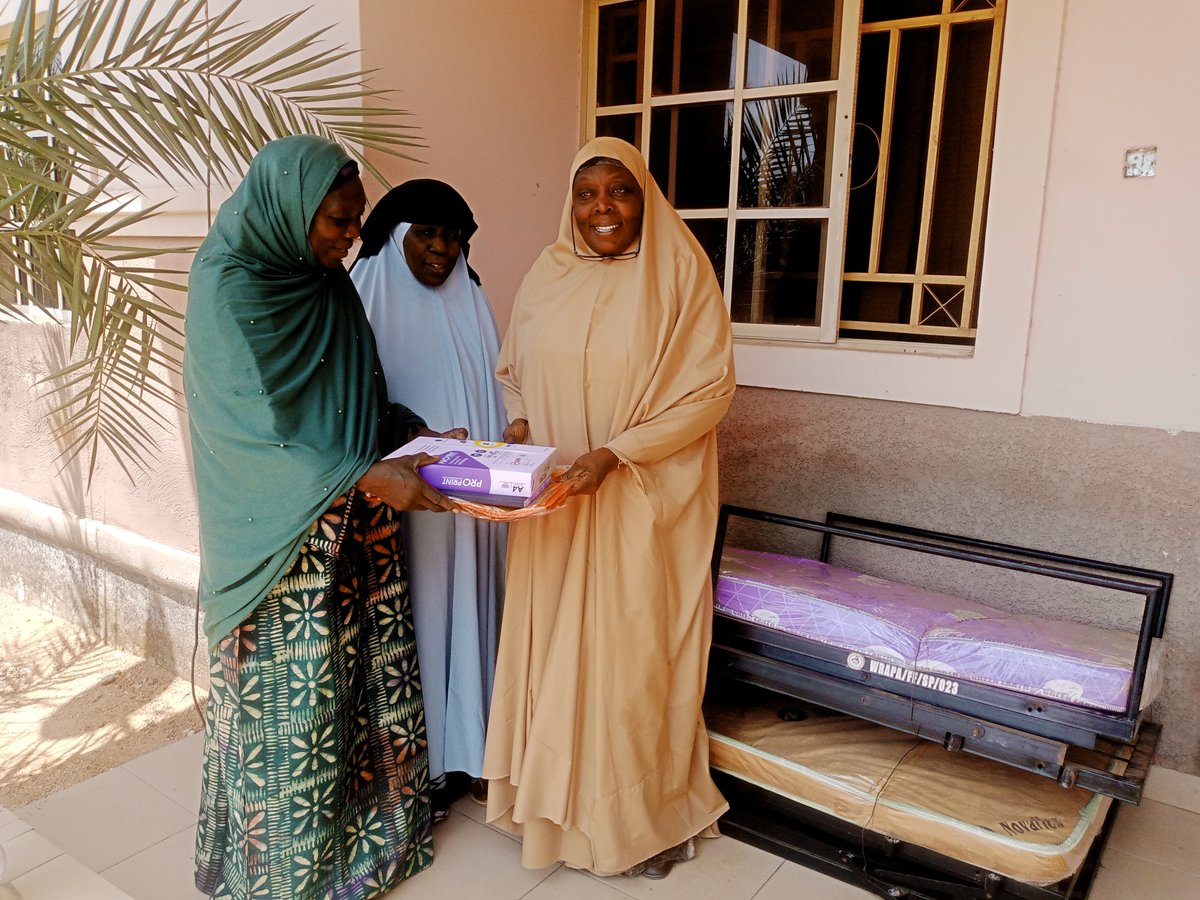 FomwanB's tweet photo. FOMWAN Bauchi State was supported by the Women's Right Advancement and Protection Alternative (WRAPA) with a double bunk bed with mattresses to enhance its safe space. https://t.co/qsoX9BfpzB