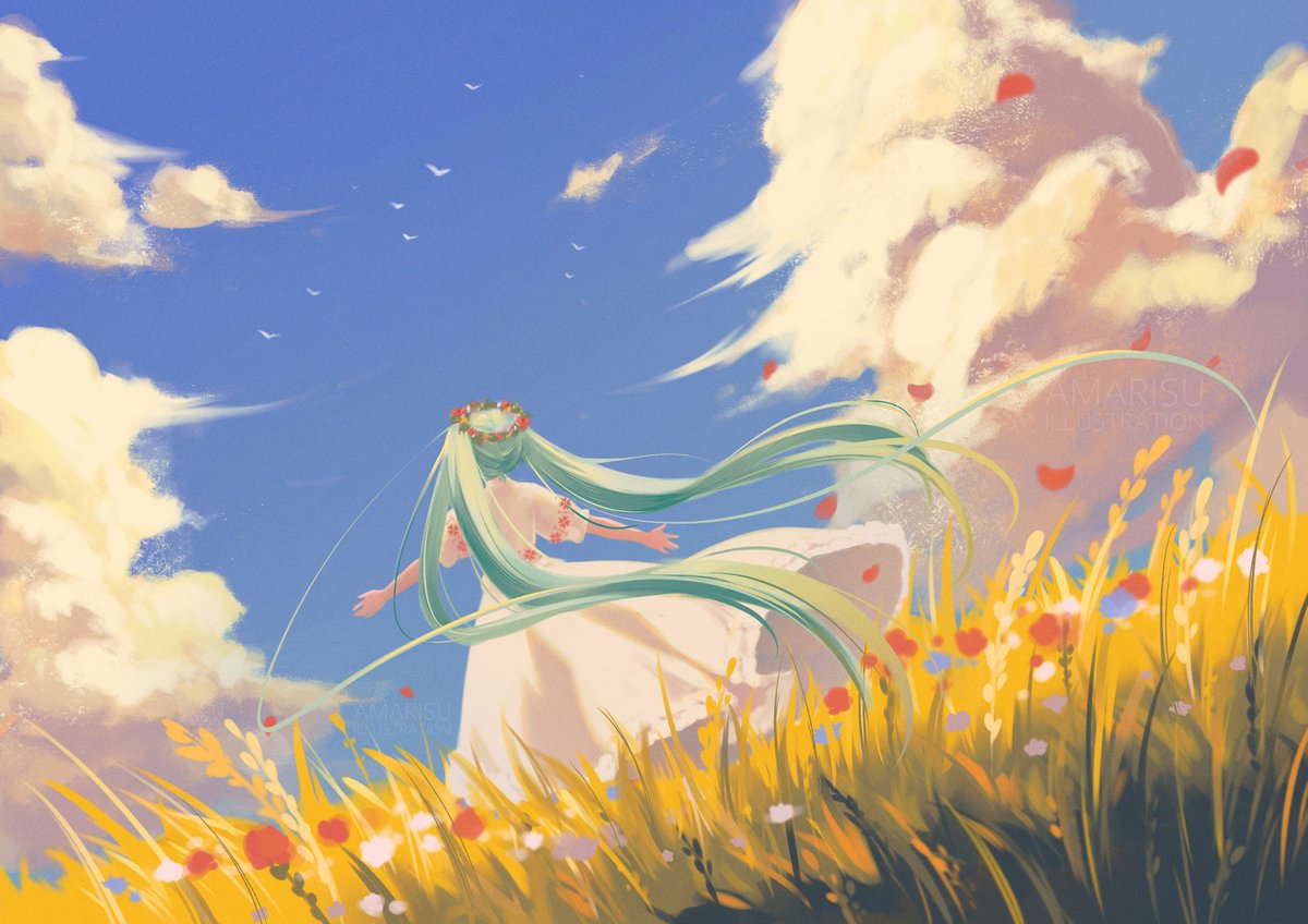 amarisuart's tweet image. Midsummer Miku #VOCALOID 🌼