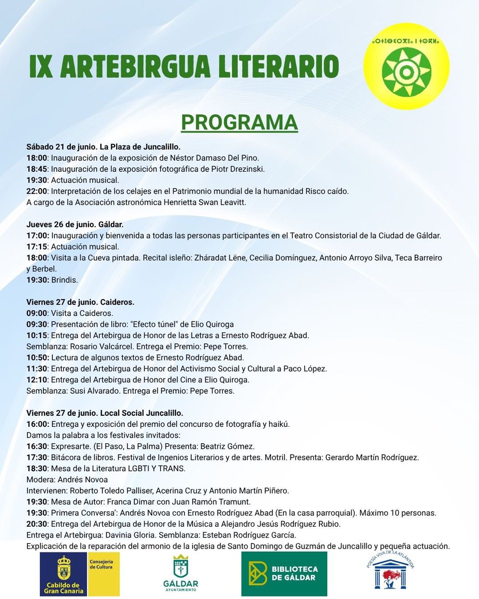 Gerardo Martín (@_gerardomartin_) on Twitter photo El viernes participo en el Festival <a href="/artebirgualit/">Artebirgua Literario</a> en #GranCanaria para hablar de «Bitácora Libros. Festival de Ingenios Literarios y de las Artes» que organiza el <a href="/aulapensamiento/">Aula de Pensamiento</a>
Un honor llevar el nombre de #Motril y la #cultura de la mano a otros lugares del país. El viernes participo en el Festival <a href="/artebirgualit/">Artebirgua Literario</a> en #GranCanaria para hablar de «Bitácora Libros. Festival de Ingenios Literarios y de las Artes» que organiza el <a href="/aulapensamiento/">Aula de Pensamiento</a>
Un honor llevar el nombre de #Motril y la #cultura de la mano a otros lugares del país.