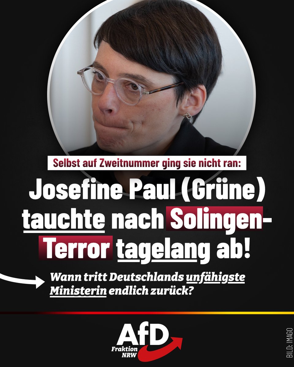 ++ Terror in Solingen: Hat die grüne Ministerin vorsätzlich die Öffentlichkeit belogen? ++

Ein islamistischer Terroranschlag erschütterte am 23. August vergangenen Jahres Solingen. Bei dem Messerangriff tötete ein Syrer drei Menschen und verletzte acht weitere, vier davon