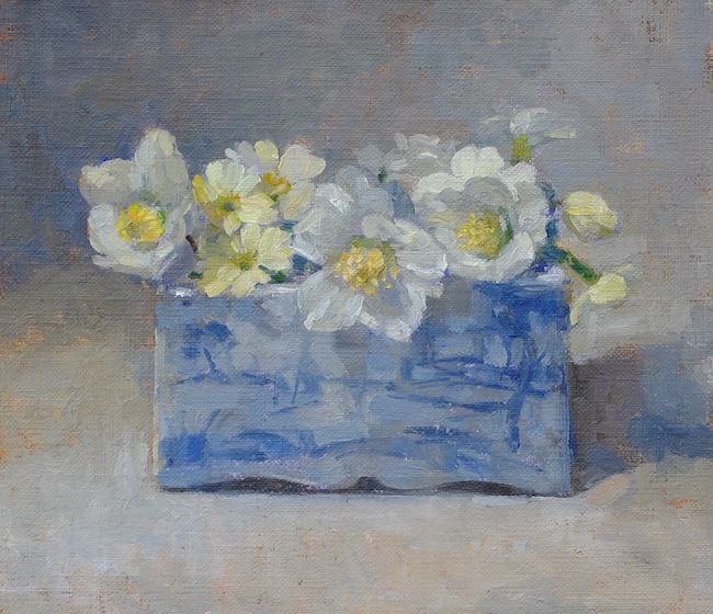 Pamela Kay again 
I’m drawn to blue and white! She has lots of letters after her name 
ARCA ,RWS, RBA,NEAC 
All the initials stand for the groups of artists she belongs to.  eg RWS 
The Royal Watercolours Society