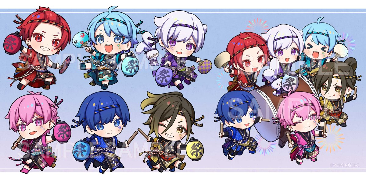 【いれいす】さんの「えびばでぃ - 祭 - FESTIVAL !!」のSDイラストを担当させていただきました！
よろしくお願いいたします🎆
#いれいす