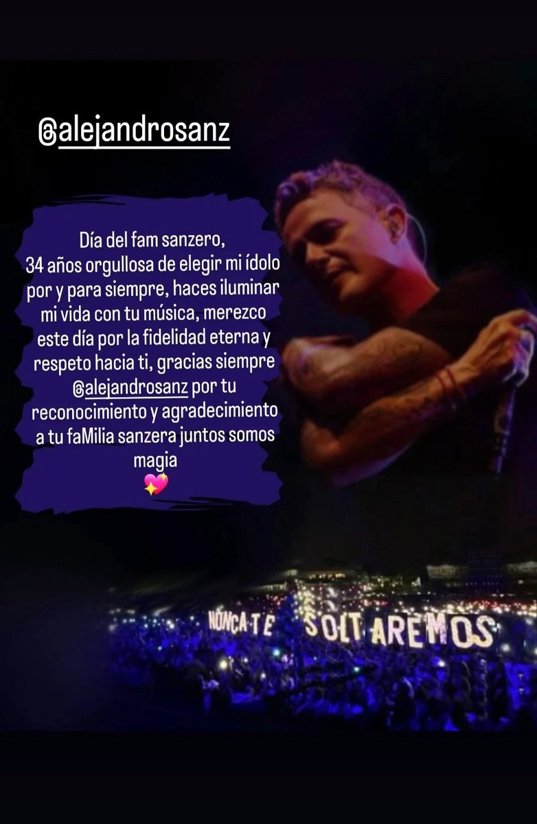 Qué suerte de tenerte, feliz día del FaM sanzero, te elegiría todas mis vidas a ti y a tu música, gracias por ser y estar💖