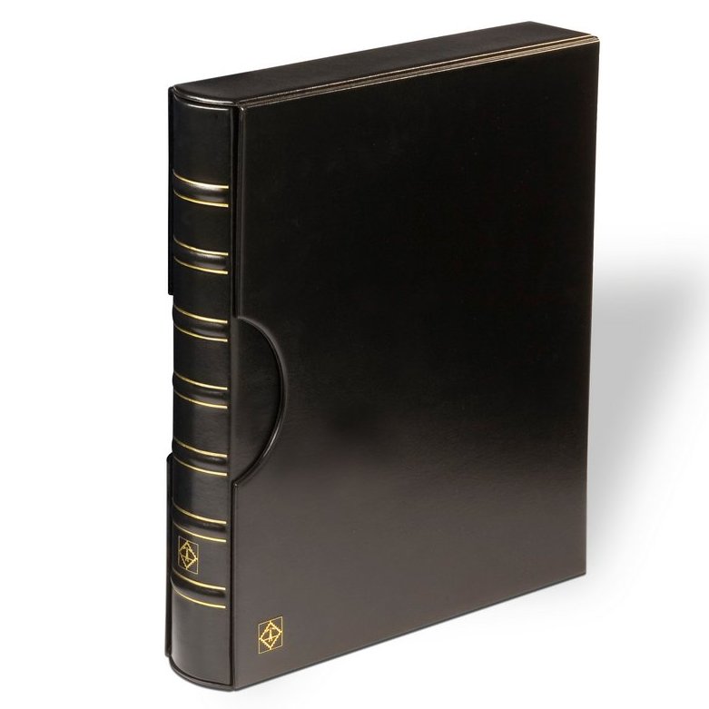 filatelicly's tweet image. #Leuchtturm Folio #ringbinder Incl. slipcase! 
Elegant bound ring binder with a slipcase made of a high-quality black leatherette cover with a 4 D-ring mechanism. It holds up to 50 sheets depending on their thickness. bit.ly/48nuLX5