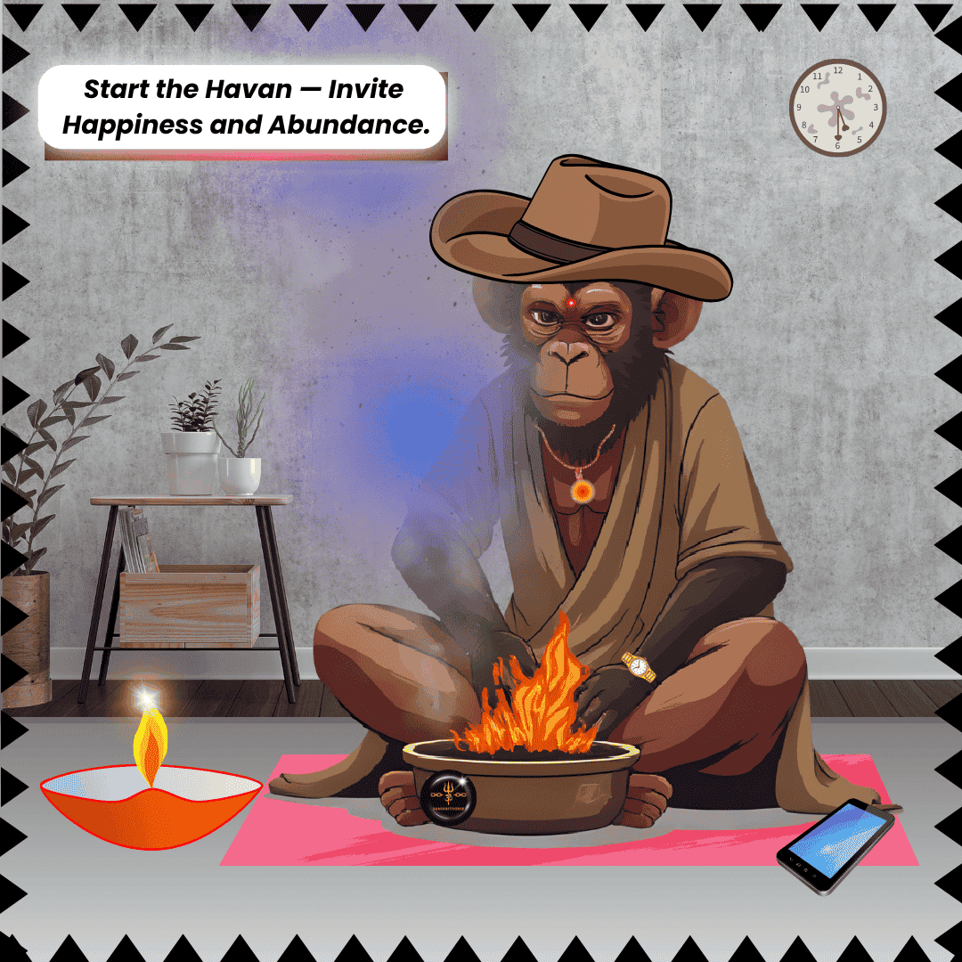 Realsimplymanoj's tweet photo. Sacred moment at home 🕉️
“Monkey Havan Ritual” — a monkey-headed man performing havan by candlelight.
Minted on Polygon ERC‑1155 🎨
Limited edition → https://t.co/zqTlDC0ghP
#MonkeyHavanRitual #SpiritualArt #PolygonNFT #EcoNFT #SanskritiVerse https://t.co/9gCOKaBvZC
