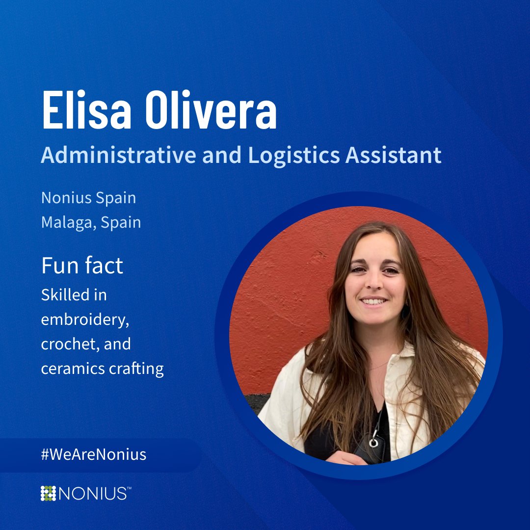 Meet Elisa Olivera, Administrative and Logistics Assistant at Nonius Spain, Malaga! 📍

Stick around and get to know the faces behind the work! 👀 Follow #WeAreNonius series.

#Nonius #Team #HospitalityTechnology #HealthcareTechnology