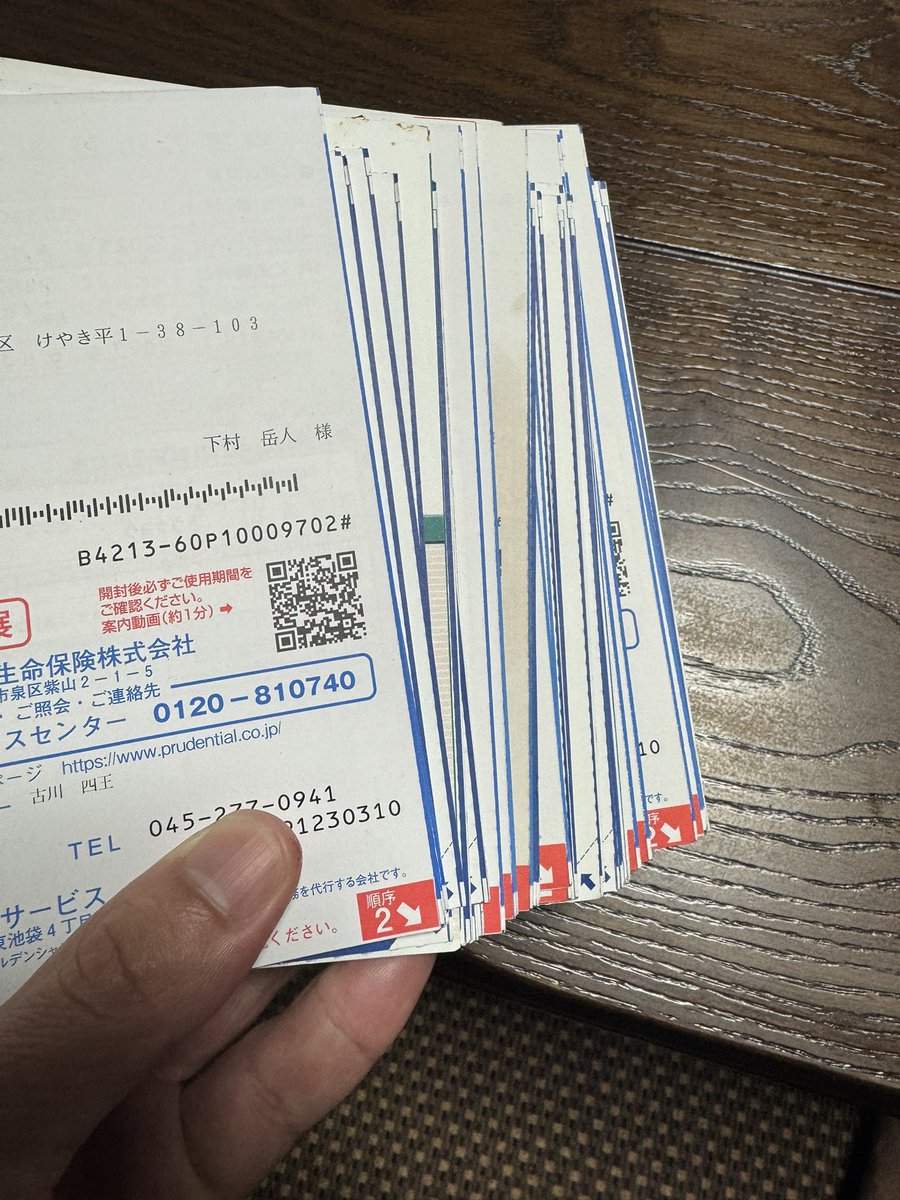 プルデンシャルからの督促状すごいな。