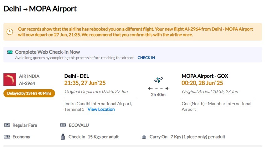 UrbanBaul's tweet photo. Hey @airindia @TataCompanies 

Casually causing havoc and making your customers pay extra for cancellations, rebooking flights, accomodation and complete trip replanning for 5 pax is not what we signed up for. Who pays for the losses? https://t.co/6OhP9uXwXn