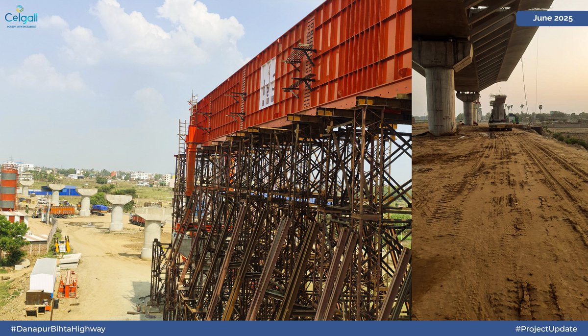 Ceigall_India's tweet photo. June 2025 - Project Update
Project: Danapur Bihta Koilwar Highway Project (DBK)
Scope: Construction of Four Lane Elevated Corridor and at - Grade Improvements
#DanapurBihtaKoilwarHighwayProject #CeigallIndia #BiharDevelopment #ExcellenceEngineering #SmartCity #ProjectUpdate https://t.co/mIvd8tJupN