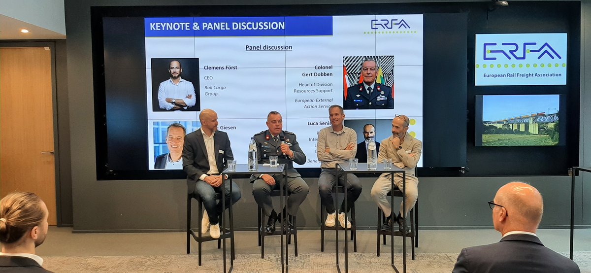 ERFA_Rail's tweet photo. "Armies are looking at EU competition as we need to build a robust military rail transport network in peace time. At war, this network will be useful as moving hundreds of brigades cannot be achieved by one mode alone."

Colonel Gert Dobben - @eu_eeas https://t.co/JVnEStIQT3