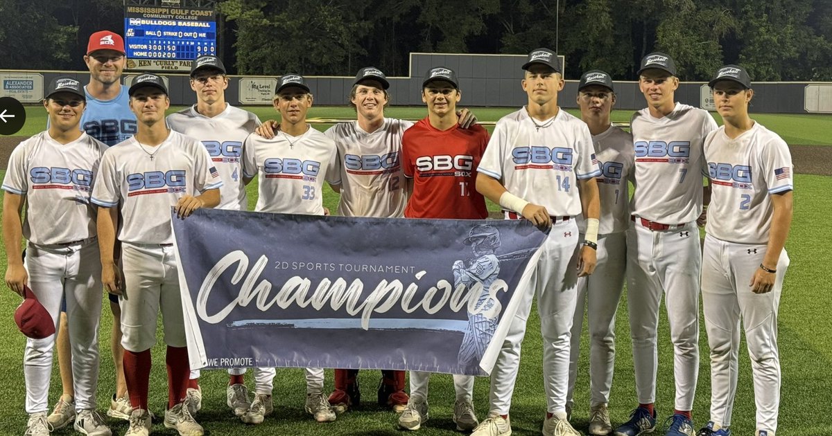 Congratulations to SBG MS National 27 on earning the championship banner at the 2D Sports Scout Games MS event this past weekend! Competed against quality competition at various college venues throughout MS! Great work fellas.

Head Coach: Donnie Bridges

sbgsox.com