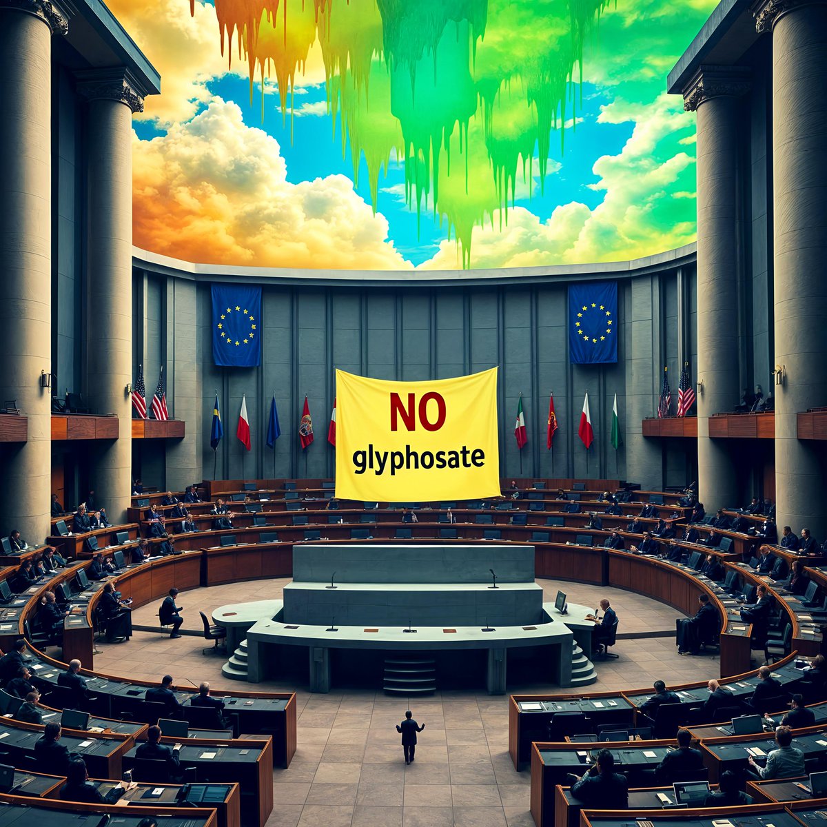 MainagioiaStyle's tweet photo. Green and visionary greetings to all🌱
In a symbolic hall of the European Parliament, the future is on trial.
Sick rats, dying bees,unheard humans.
This NFT is both an indictment and a call to unite. https://t.co/4IBVasA5T0…
#Clorophobia #EuropeanUnion #StopGlyphosate #NFTs #NFT https://t.co/PxfxFusYYI