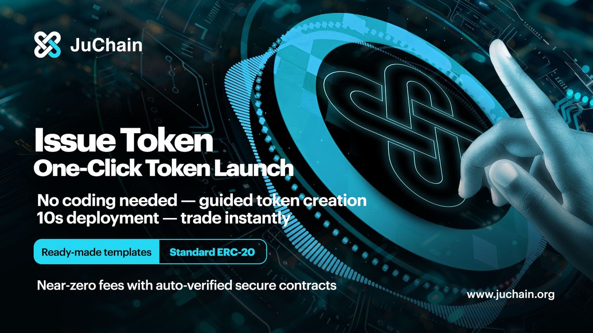 juchain101's tweet photo. #JuChain

Issue Token Onchain Tutorial！

No code. No hassle. Launch your own token in just 10 seconds — instantly tradable on-chain.
Anyone can create a standard ERC-20 asset with just a few clicks.

✅ Pre-set template: Standard ERC-20
✅ Auto contract verification — secure and transparent
✅ Near-zero gas fees and ultra-fast deployment

Ready to build your own Web3 asset? Start creating now 🚀

@juchain101