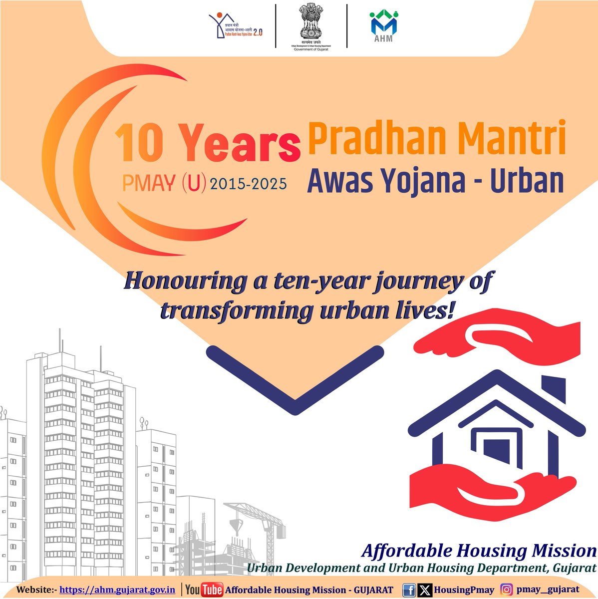 HousingPmay's tweet photo. Honouring a 10 Year Journey Of Transforming Urban Lives!!! #PMAYURBAN #HousingForAll @PMAYUrban @MoHUA_India #10YearsofPMAY_Journey #10YearsOfTransformation https://t.co/CrantqDu12