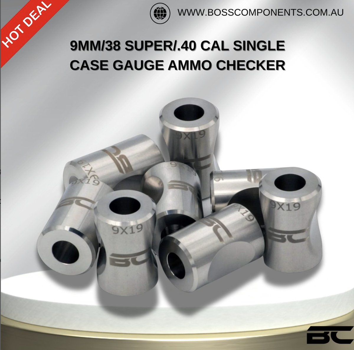 BossComponents's tweet photo. Say goodbye to malfunctions — and hello to Hot Deals on serious gear.

Our Single Case Gauge Ammo Checker helps you prep faster, shoot smoother, and stay focused on the win.

🔹 Compatible with 9mm / .38 Super / .40 Cal
🔹 Stainless steel precision
🔹 Compact design for range bags or tool kits

🧨 Limited availability. Unmatched value. Built for shooters who want zero surprises on match day.

🎯 Explore competition-ready gear now
#AmmoGauge #IPSCready #USPSAperformance #BossComponents #HotDeals #gearupandgo