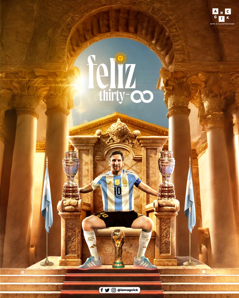 iamagnick's tweet photo. The little boy from Rosario, Santa Fe to the Lusail Stadium, Qatar; in this 38 years of fairytale story, he climbs into a galaxy of his own and conquered every bit of football.🪄 

Feliz cumpleaños, La Pulga!🐐 
#HappyBirthdayMessi https://t.co/tAVUBfxjVO